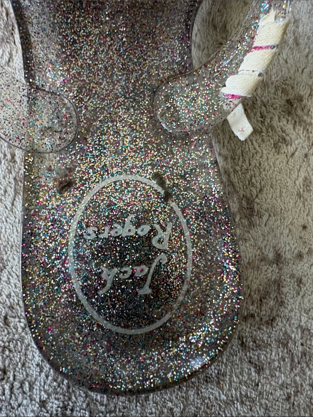 Jack Rogers Girls Glitter Silver Multicolor Sandals